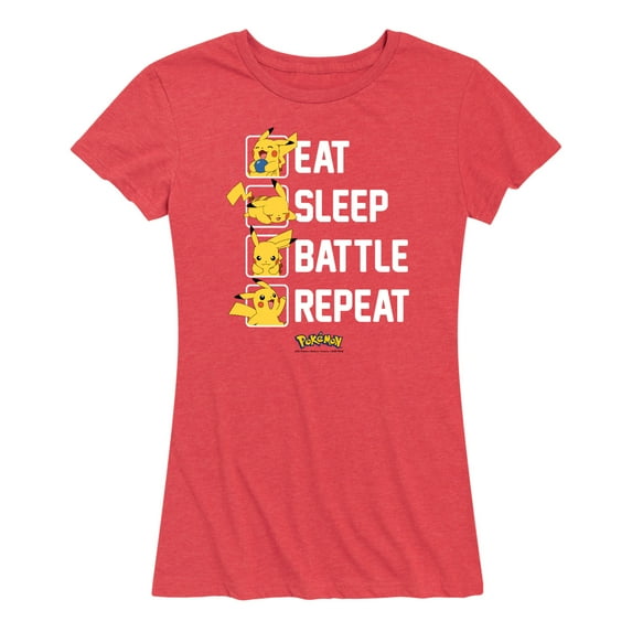 Pokémon - Eat Sleep Battle Repeat - Women's Short Sleeve Graphic T-Shirt