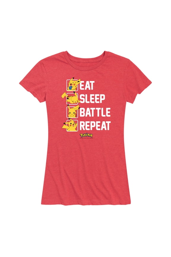 Pokémon - Eat Sleep Battle Repeat - Women's Short Sleeve Graphic T-Shirt