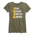 thumbnail image 1 of Pokémon - Eat Sleep Battle Repeat - Women's Short Sleeve Graphic T-Shirt, 1 of 5