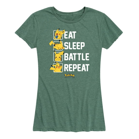 Pokémon - Eat Sleep Battle Repeat - Women's Short Sleeve Graphic T-Shirt