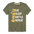 thumbnail image 1 of Pokémon - Eat Sleep Battle Repeat - Youth Short Sleeve Graphic T- Shirt, 1 of 5