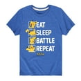 thumbnail image 1 of Pokémon - Eat Sleep Battle Repeat - Youth Short Sleeve Graphic T- Shirt, 1 of 5
