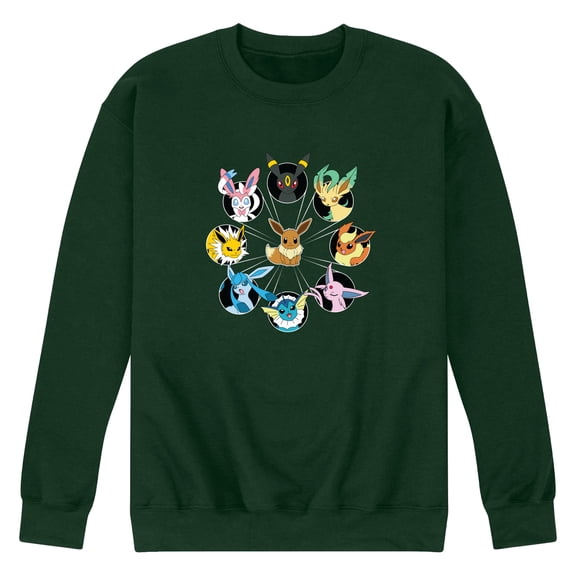 Pokémon - Eevee Evolution Circle - Men's Long Sleeve Crew Fleece Sweatshirt