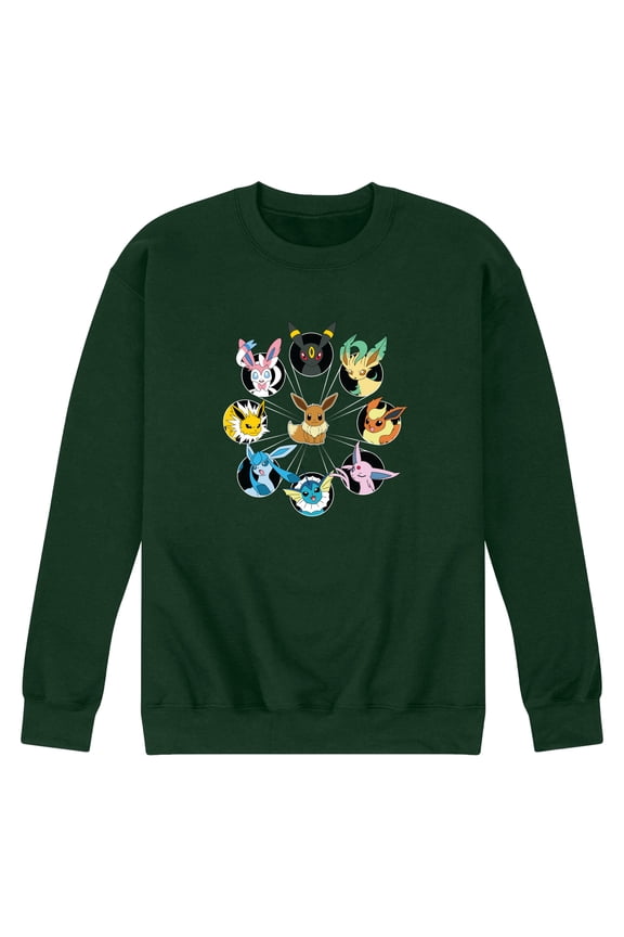 Pokémon - Eevee Evolution Circle - Men's Long Sleeve Crew Fleece Sweatshirt