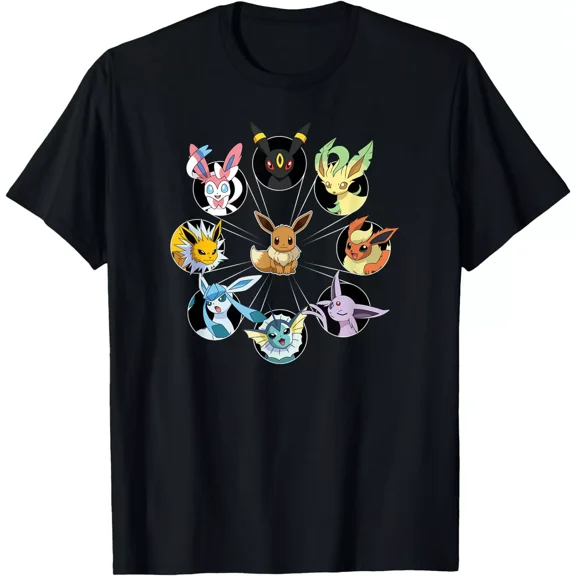 Pokémon - Eevee Evolution Circle T-Shirt Gift for Kids & Friends All Size S-4XL | eBay