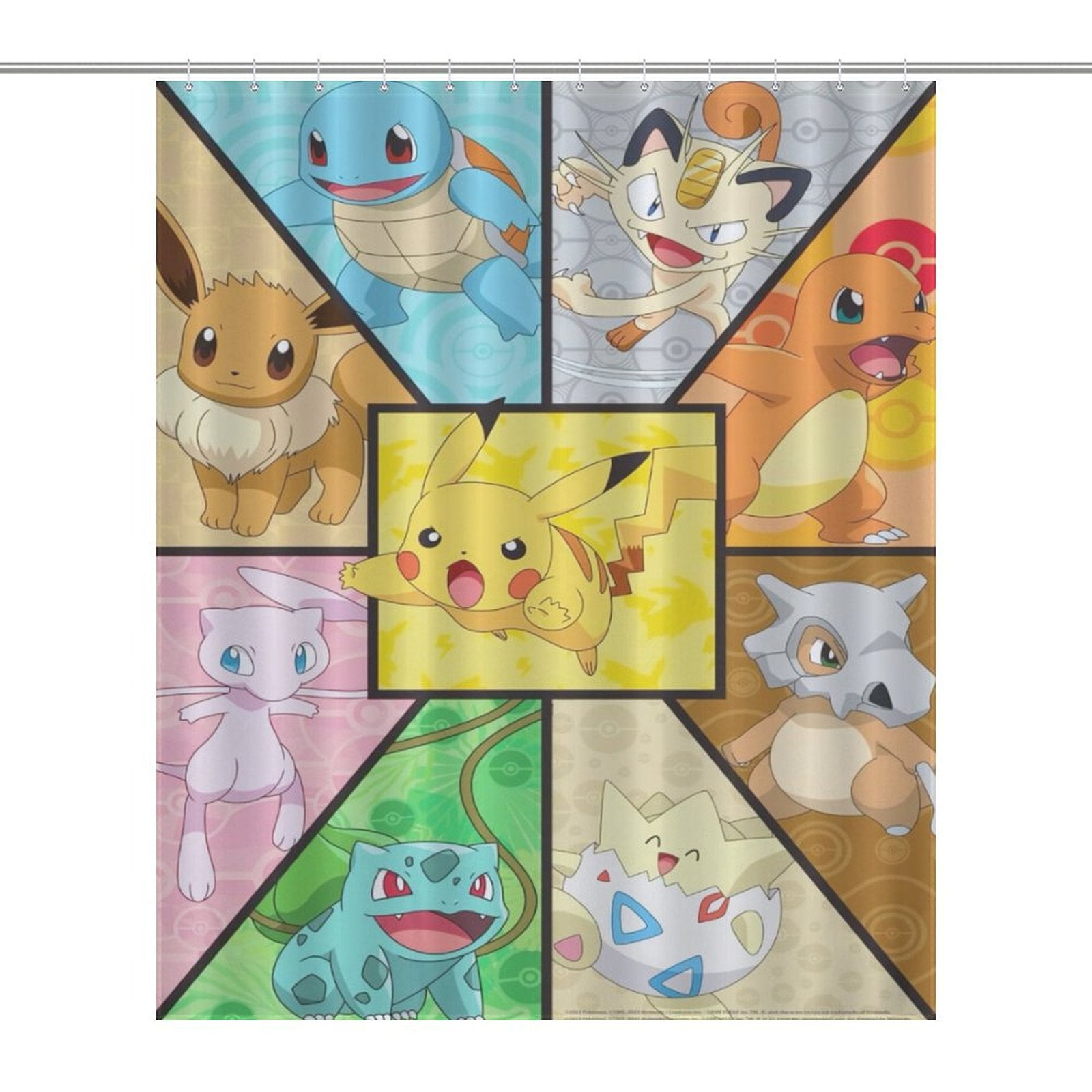 PokémonEevee Evolution Jolteon Flareon Umbreon Sylveon Shower Curtain
