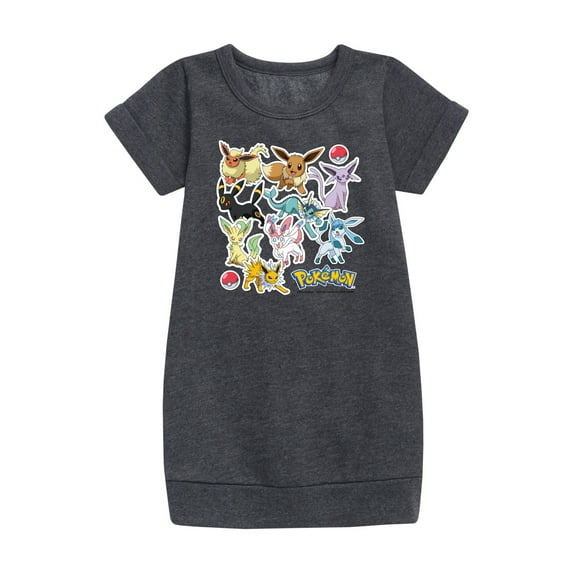 Pokémon - Eevee Evolution Stickers - Youth Girls Fleece Dress