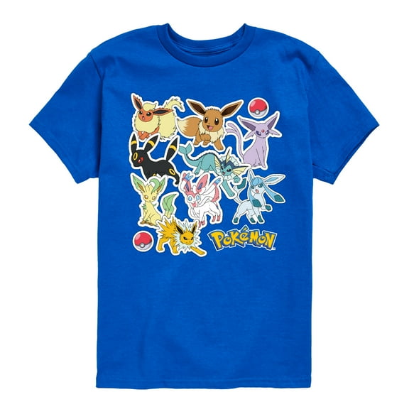 Pokémon - Eevee Evolution Stickers - Youth Short Sleeve Graphic T-Shirt