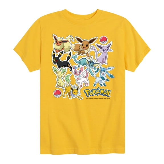 Pokémon - Eevee Evolution Stickers - Youth Short Sleeve Graphic T-Shirt