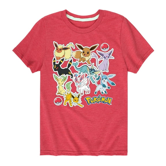 Pokémon - Eevee Evolution Stickers - Youth Short Sleeve Graphic T-Shirt