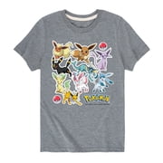 Pok mon - Eevee Evolution Stickers Boys Short Sleeve Graphic T-Shirt