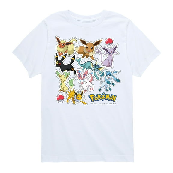 Pokémon - Eevee Evolution Stickers - Youth Short Sleeve Graphic T-Shirt