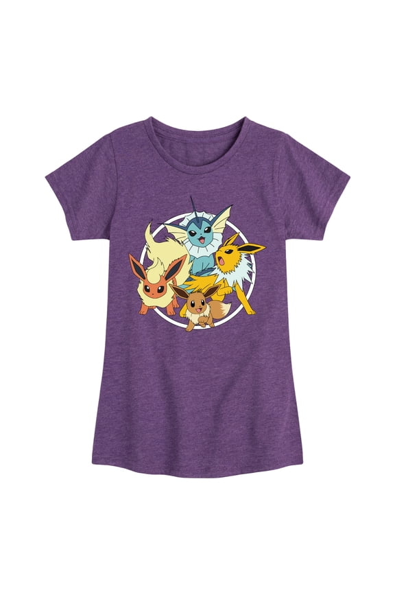 Pokémon - Eevee Group - Youth Girls Short Sleeve Graphic T-Shirt