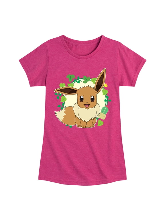 Pokémon - Eevee Leaves Girls' Fitted Short Sleeve Graphic T-Shirt
