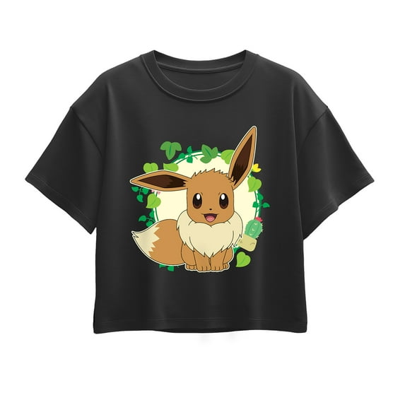 Pokémon - Eevee Leaves - Youth Girl Short Sleeve Boxy Tee