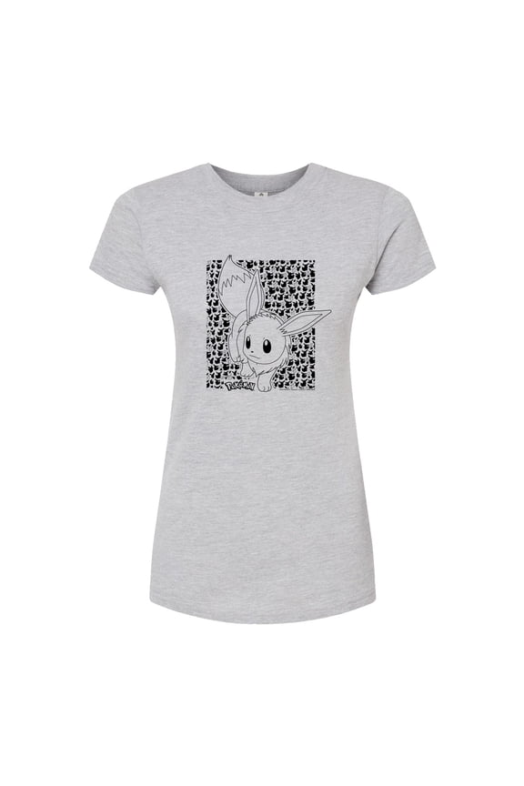 Pokémon - Eevee Pattern - Juniors Fitted Graphic T-Shirt