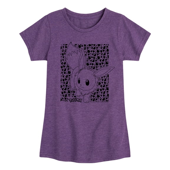Pokémon - Eevee Pattern - Youth Girls Short Sleeve Graphic T-Shirt