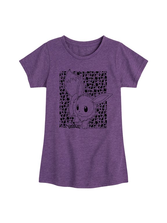 Pokémon - Eevee Pattern Girls' Fitted Short Sleeve Graphic T-Shirt
