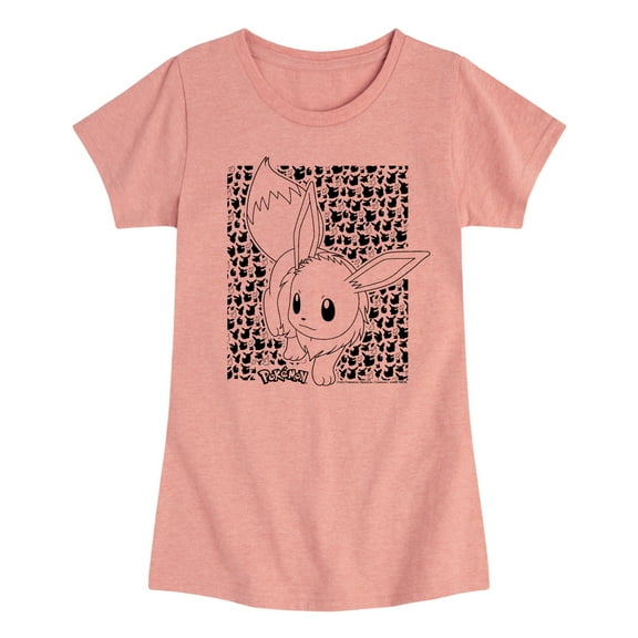Pokémon - Eevee Pattern - Youth Girls Short Sleeve Graphic T-Shirt