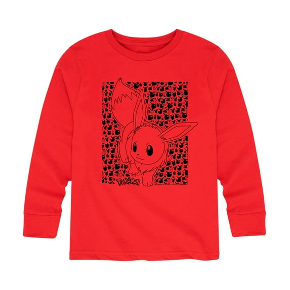Pokémon - Eevee Pattern - Youth Long Sleeve Graphic T-Shirt