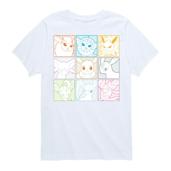 Pokémon - Eevee Squares - Boy's Youth Short Sleeve Graphic T-Shirt