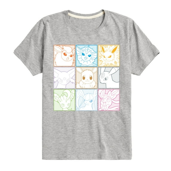 Pokémon - Eevee Squares - Boy's Youth Short Sleeve Graphic T-Shirt