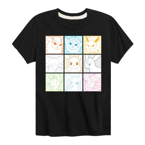 Pokémon - Eevee Squares - Boy's Youth Short Sleeve Graphic T-Shirt