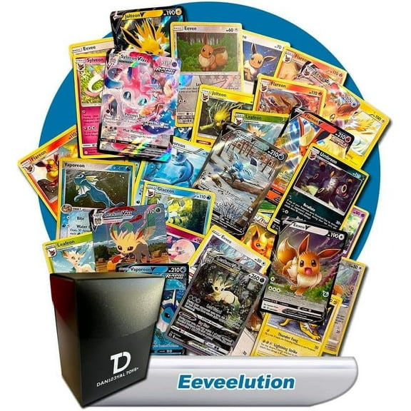 Pokémon Eevee TCG Random Assortment Bundle || Guaranteed Ultra Rare + 10 Random Cards + Dan123yal Deck Box
