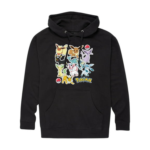 Pokémon - Eeveelution Stickers - Men's Pullover Fleece Hoodie
