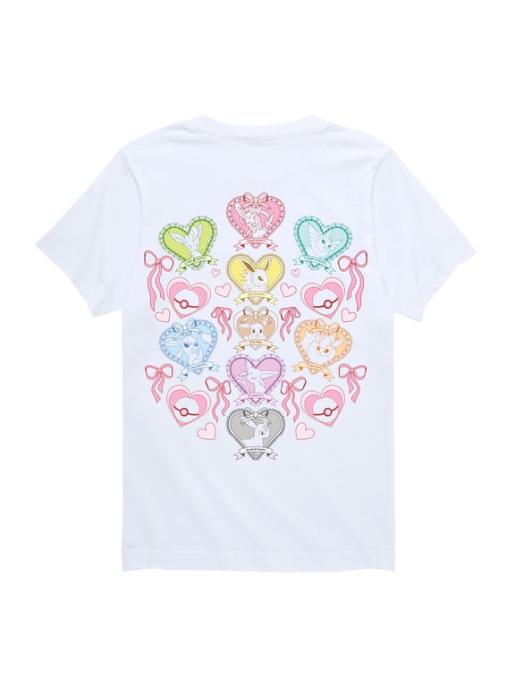 Pokémon - Eevees Coquette Oversized -Youth Short Sleeve Graphic T-Shirt Boys' Short Sleeve Graphic T-Shirt
