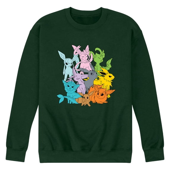 Pokémon - Eevolutions Solid Color Men's Graphic Fleece Sweatshirt