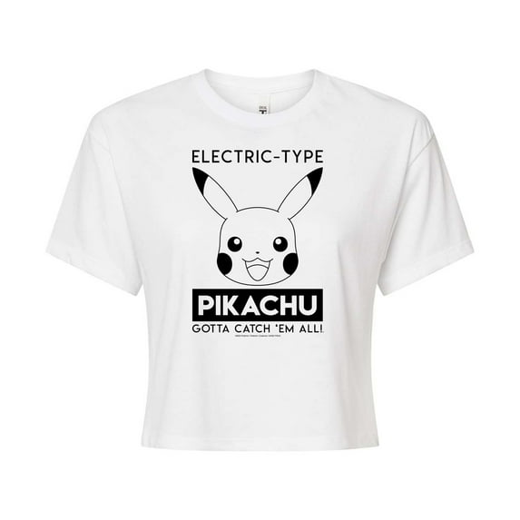 Pokémon - Electric Type - Juniors Cropped Cotton Blend T-Shirt
