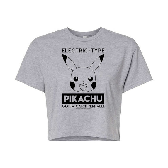 Pokémon - Electric Type - Juniors Cropped Cotton Blend T-Shirt