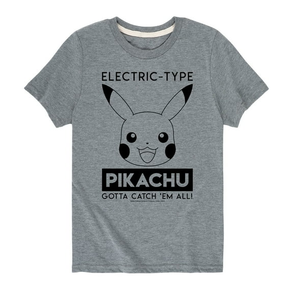 Pokémon - Electric Type Pikachu - Youth Short Sleeve Graphic T- Shirt