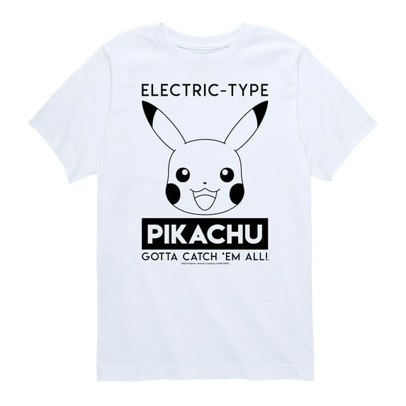 Pokémon - Electric Type Pikachu - Youth Short Sleeve Graphic T- Shirt