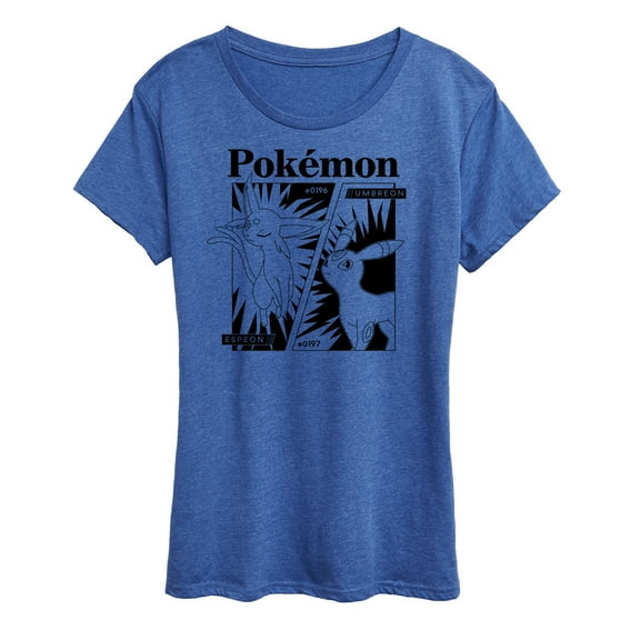 Pokémon - Espeon Umbreon Grid - Women's Short Sleeve Graphic T-Shirt