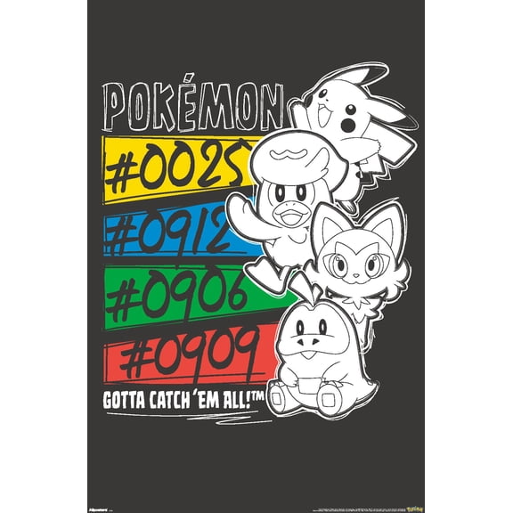 Pokémon: Expressive Doodle - Group Wall Poster, 22.375" x 34"