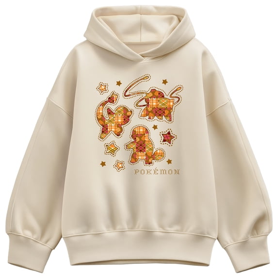 Pokémon - Fall Patchwork Oversized Fleece Hoodie Sweatshirt