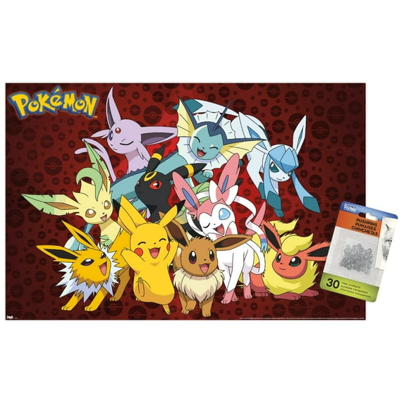Pokémon - Favorites Wall Poster with Push Pins, 14.725" x 22.375"