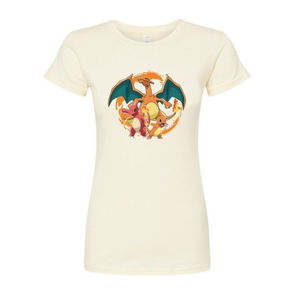Pokémon - Fire Spin - Juniors Fitted Graphic T-Shirt