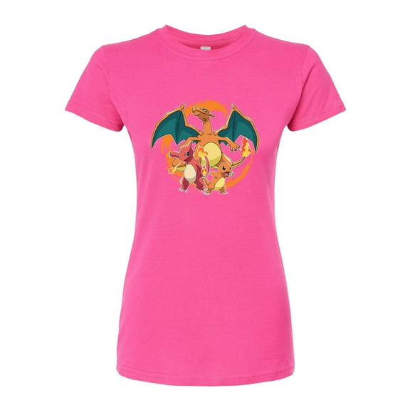 Pokémon - Fire Spin - Juniors Fitted Graphic T-Shirt