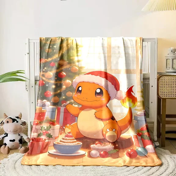 Pokémon Flannel Throw Blanket Cartoon Blanket Soft Plush Blankets Room Decorative Blankets for Women Men 40x50 inch