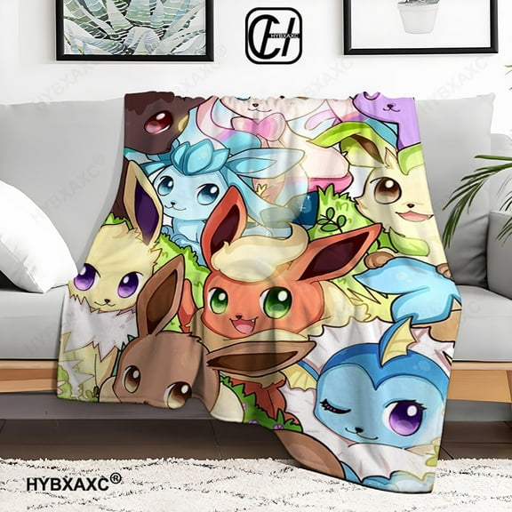 Pokémon Flannel Throw Blanket Cartoon Blanket Soft Plush Blankets Room Decorative Blankets for Women Men 40x50 inch