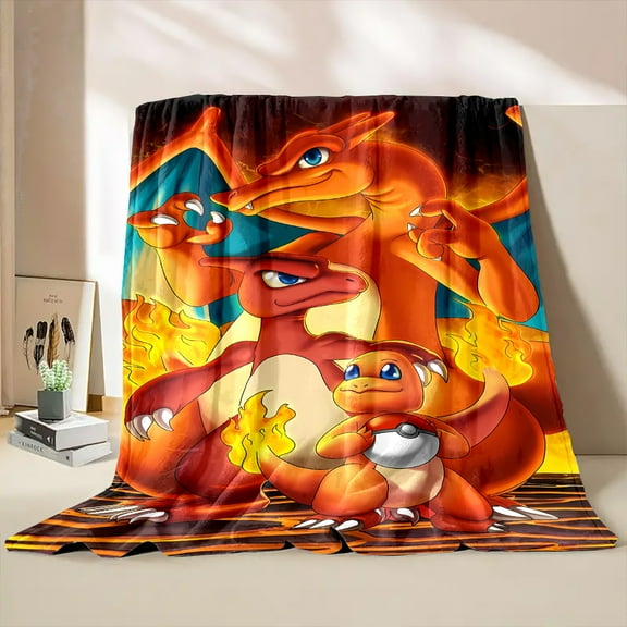 Pokémon Flannel Throw Blanket Cartoon Blanket Soft Plush Blankets Room Decorative Blankets for Women Men 40x50 inch