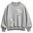 thumbnail image 1 of Pokémon - Floral Pastel Pichu Oversized Fleece Crew Sweatshirt, 1 of 3