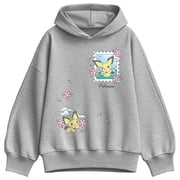 Pok mon - Floral Pastel Pichu Womens Oversized Fleece Hoodie Sweatshirt