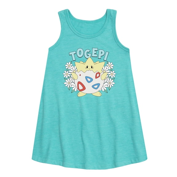 Pokémon - Floral Togepi -Toddler And Youth Girls Short Sleeve Aline Dress