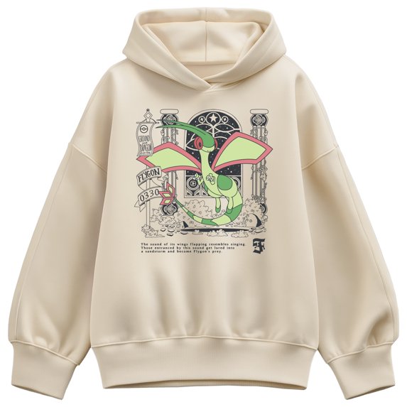 Pokémon - Flygon Medieval - Ladies Drop Shoulder Pullover Hood
