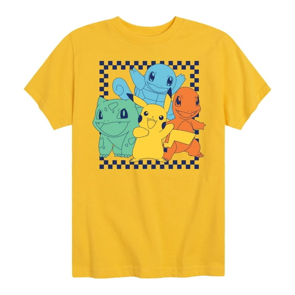 Pokémon - Friends Retro Checkered - Youth Short Sleeve Graphic T- Shirt