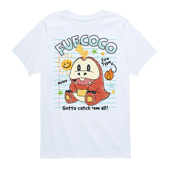 Pokémon - Fuecoco Notebook Scribble - Toddler And Youth Short Sleeve T-Shirt